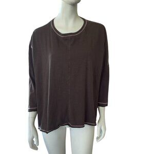 Mersea French Terry Sweatshirt Dolman Sleeve Boxy Oversized 100% Cotton Slits